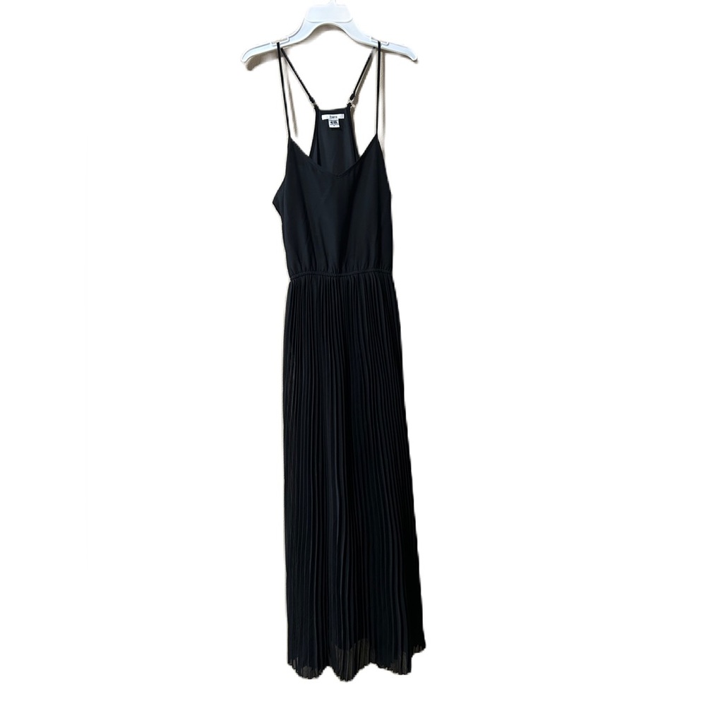 Bar 3 women's size Medium Black Halter Neck accordion pleat Maxi Dress Feminine